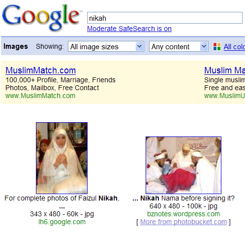 Google Search Results for nikah