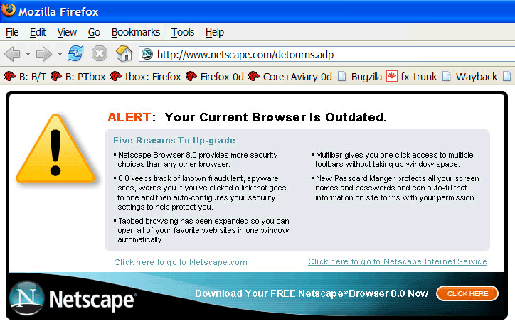 ALERT: Your Current Browser Is Outdated.